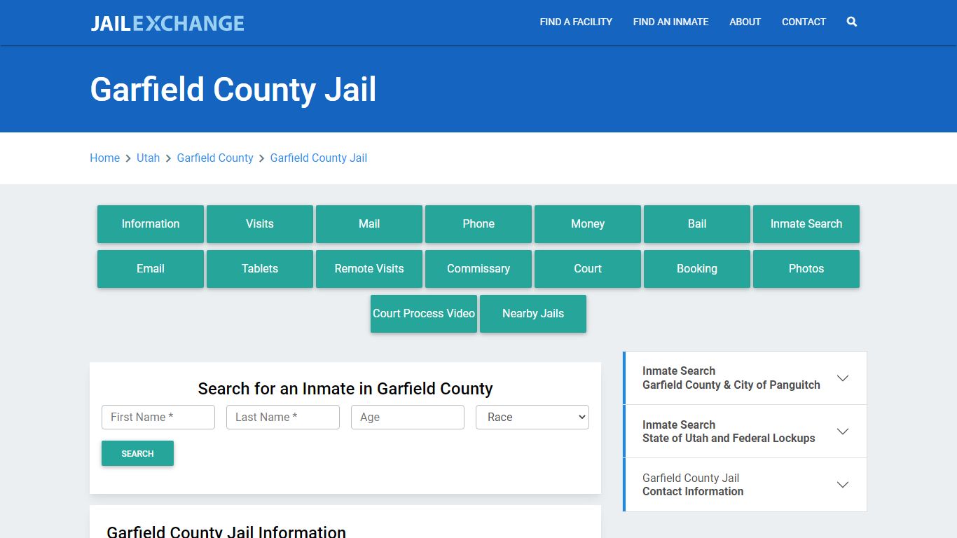 Garfield County Jail Roster Lookup, UT, Inmate Search